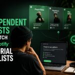 create feature image for this article. How Independent Artists Can Pitch Spotify Editorial Playlists in 2026